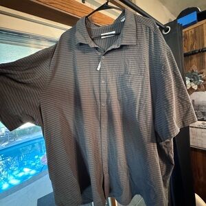 NWOT - Tommy Bahama Striped Gray Button-Up Shirt - Men’s 4XL $80